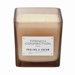 French Connection Square Praline & Cream Candle Long-Lasting Luxury Gift in Brown - Size: XL - thumbnail 2