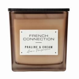 French Connection Square Praline & Cream Candle Long-Lasting Luxury Gift in Brown - Size: XL