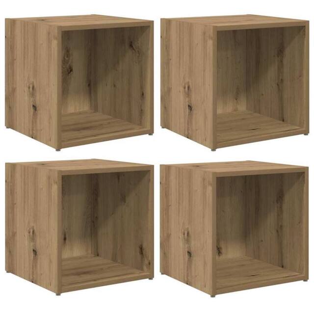 Berkfield Home TV Cabinets 4 pcs Artisan Oak 37x35x37 cm Engineered Wood in Brown - Size: 37 x 35 x 37 cm - image 1