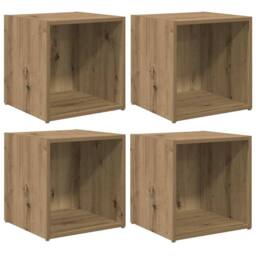 Berkfield Home TV Cabinets 4 pcs Artisan Oak 37x35x37 cm Engineered Wood in Brown - Size: 37 x 35 x 37 cm - thumbnail 1