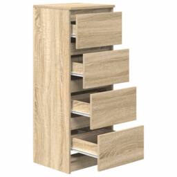 Berkfield Home Sideboard Sonoma Oak 37.5x35x99 cm Engineered Wood in Light Tan - thumbnail 5