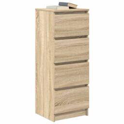 Berkfield Home Sideboard Sonoma Oak 37.5x35x99 cm Engineered Wood in Light Tan - thumbnail 4