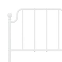 Berkfield Home Metal Bed Frame with Headboard White 120x200 cm - Size: Small Double - thumbnail 8