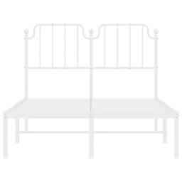 Berkfield Home Metal Bed Frame with Headboard White 120x200 cm - Size: Small Double - thumbnail 5