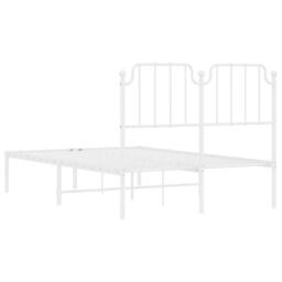 Berkfield Home Metal Bed Frame with Headboard White 120x200 cm - Size: Small Double - thumbnail 7
