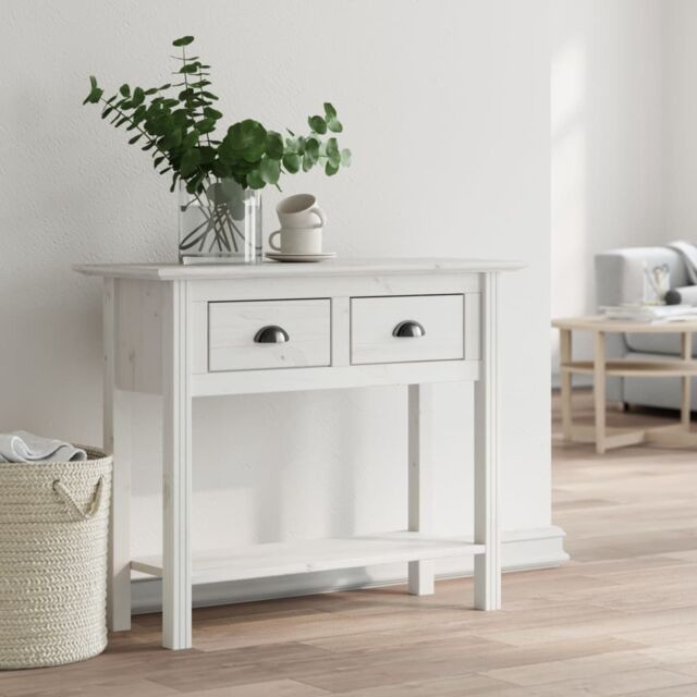 Berkfield Home Console Table BODO White 90x34.5x73 cm Solid Wood Pine - image 1