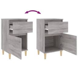 Berkfield Home Bedside Cabinet Grey Sonoma 40x35x70 cm - Size: 40 x 35 x 70 cm - thumbnail 9