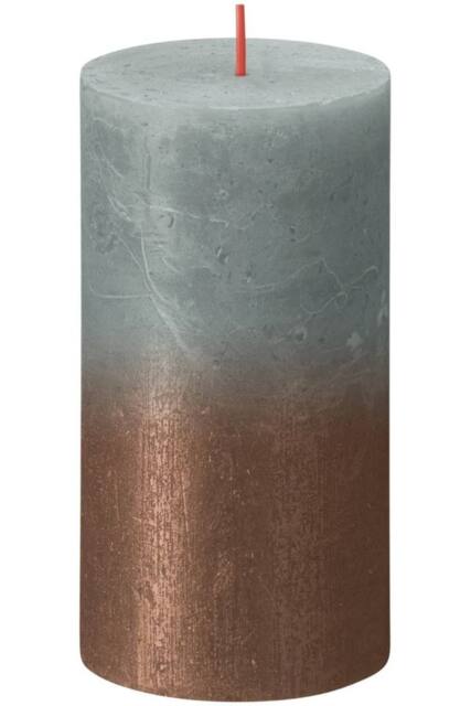 KDMD Bolsius Rustic Faded Eucalyptus Green Copper Metallic Candle 130mm x - image 1