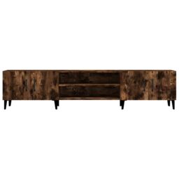 Berkfield Home TV Cabinet Smoked Oak 180x31.5x40 cm Engineered Wood in Brown - thumbnail 6