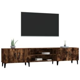 Berkfield Home TV Cabinet Smoked Oak 180x31.5x40 cm Engineered Wood in Brown - thumbnail 4