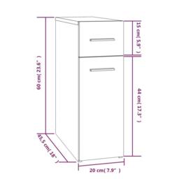 Berkfield Home Apothecary Cabinet Smoked Oak 20x45.5x60 cm Engineered Wood in Brown - thumbnail 7