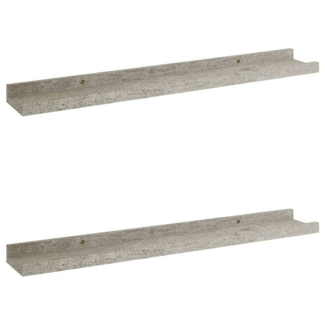 Berkfield Home Wall Shelves 2 pcs Concrete Grey 60x9x3 cm - Size: 60 x 9 x 3 cm - image 1