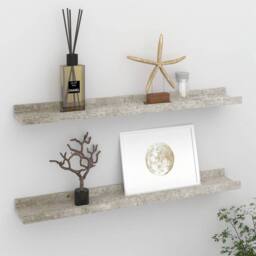 Berkfield Home Wall Shelves 2 pcs Concrete Grey 60x9x3 cm - Size: 60 x 9 x 3 cm - thumbnail 2