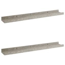 Berkfield Home Wall Shelves 2 pcs Concrete Grey 60x9x3 cm - Size: 60 x 9 x 3 cm - thumbnail 1