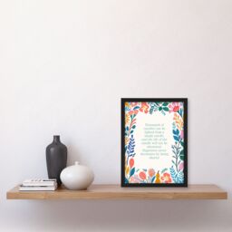 Artery8 Wall Art Print Sharing Happiness Buddhist Mindfulness Quote Floral Buddha Framed Art - Size: A4 - thumbnail 4