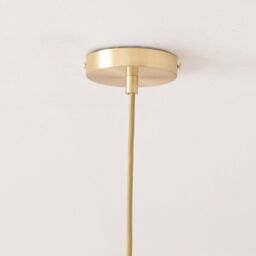 ValueLights Chessy Ribbed Glass Globe Brushed Gold Capped Ceiling Pendant Light in Amber - thumbnail 5