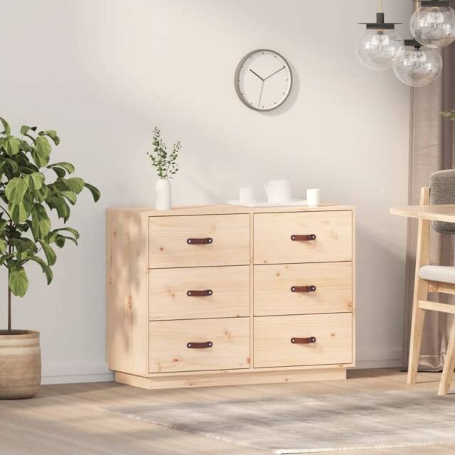 Berkfield Home Sideboard 100x40x75 cm Solid Wood Pine in Brown - Size: 100 x 40 x 75 cm - image 1