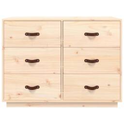 Berkfield Home Sideboard 100x40x75 cm Solid Wood Pine in Brown - Size: 100 x 40 x 75 cm - thumbnail 5