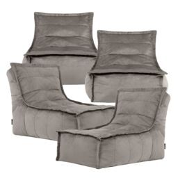 icon Dolce Large Beanbag Lounger, Velvet (4-Pack) in Charcoal - thumbnail 1