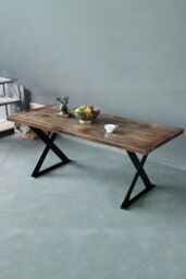 Living and Home 40x5x30cm Industrial Heavy Duty X Shape Iron Table Legs in Black - Size: 40 x 5 x 30 cm - thumbnail 3