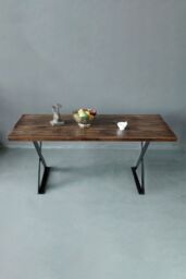 Living and Home 40x5x30cm Industrial Heavy Duty X Shape Iron Table Legs in Black - Size: 40 x 5 x 30 cm - thumbnail 2
