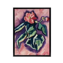 "Artery8 Pink Begonias Abstract Painting Hartley Black Framed Canvas Wall Art - Size: W12"" x H16""" - thumbnail 1