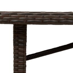 Berkfield Home Garden Table with Glass Top Brown 190x80x74 cm Poly Rattan - Size: 190 x 80 x 74 cm - thumbnail 9