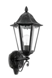 Eglo Navedo Clear Metal & Glass IP44 Outdoor Wall Light in Black - thumbnail 1