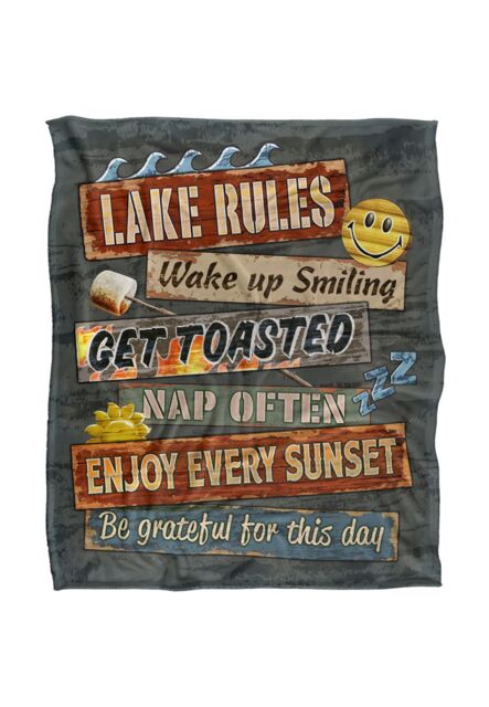 JQ Licensing James Piazza Lake Rules Silky Touch Super Soft Throw Blanket 152 X 127 cm in White - image 1