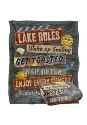 JQ Licensing James Piazza Lake Rules Silky Touch Super Soft Throw Blanket 152 X 127 cm in White - thumbnail 2