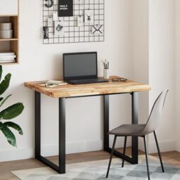 Berkfield Home Desk Top Oil Finished 100x80x4 cm Solid Wood Acacia in Brown - Size: 100 x 80 x 4 cm - thumbnail 2