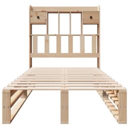 Berkfield Home Bookcase Bed without Mattress 90x200 cm Solid Wood Pine in Brown - thumbnail 4