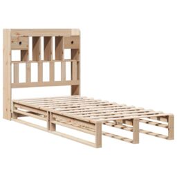 Berkfield Home Bookcase Bed without Mattress 90x200 cm Solid Wood Pine in Brown - thumbnail 3