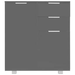 Berkfield Home Sideboard High Gloss Grey 71x35x76 cm Engineered Wood - Size: 71 x 35 x 76 cm