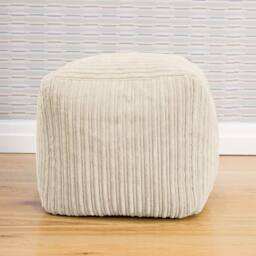 rucomfy Beanbags rucomfy Indoor Jumbo Cord Bean Bag Footstool - Cube Pouffe in Ivory - thumbnail 4