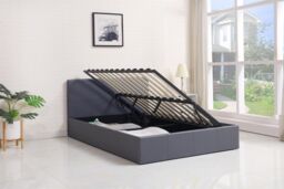 KOSY KOALA Ottoman Bed Gas Lift Storage Leather Grey 3ft Single Pine Wood Bedroom - thumbnail 4