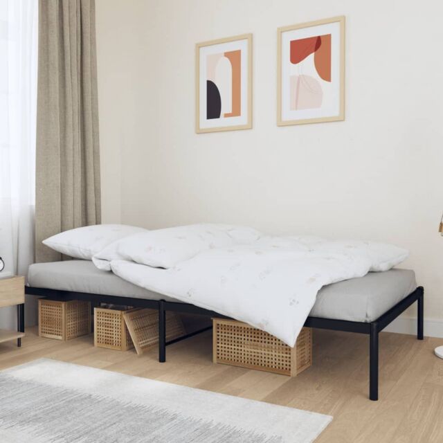 Berkfield Home Metal Bed Frame Black 107x203 cm - image 1