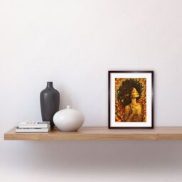 "Artery8 Wall Art Print I'm an Autumn Amber & Red Modern Artwork Framed 9X7 Inch in Brown - Size: W7"" x H9""" - thumbnail 2