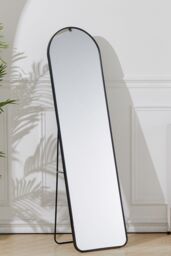 Living and Home Modern Arched Metal Frame Full Length Mirror in Black - thumbnail 5