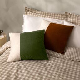 Yard Morden Soft-Washed Velvet Cushion in Dark Olive - Size: 50 cm x 50 cm - thumbnail 5