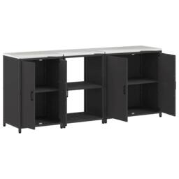 Berkfield Home with Shelf Other with Storage with Door 3 pcs Black Cold-rolled steel - thumbnail 9