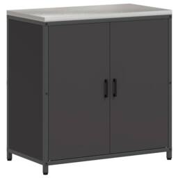 Berkfield Home with Shelf Other with Storage with Door 3 pcs Black Cold-rolled steel - thumbnail 8