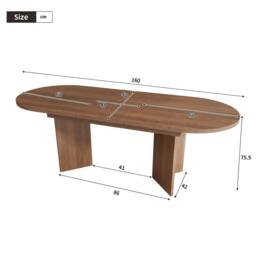 ModernLuxe Modern oval extendable dining table 120-160cm for 4-6 people in Walnut - thumbnail 6