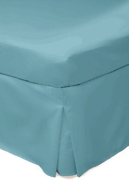 Belledorm Easy Care 200 Thread Count Cotton Polyester Percale Platform Valance in Teal - Size: Single - image 1