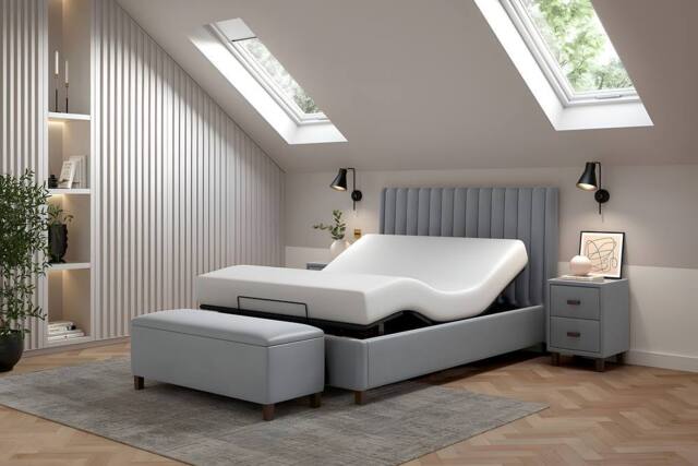 PARADISE BEDS LTD Wellness Lift Electric Adjustable Bed Set in Grey - Size: Single - image 1