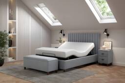 PARADISE BEDS LTD Wellness Lift Electric Adjustable Bed Set in Grey - Size: Single