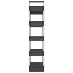Berkfield Home Book Cabinet/Room Divider Grey 80x35x160 cm Solid Wood - Size: 80 x 35 x 160 cm - thumbnail 6
