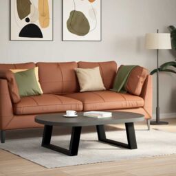 Berkfield Home Coffee Table Legs U-Shaped 2 pcs Black 70x(30-31) cm Steel - thumbnail 3