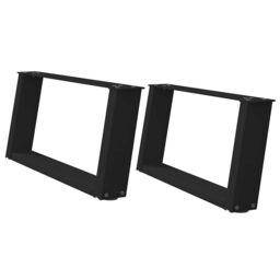 Berkfield Home Coffee Table Legs U-Shaped 2 pcs Black 70x(30-31) cm Steel - thumbnail 2