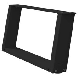 Berkfield Home Coffee Table Legs U-Shaped 2 pcs Black 70x(30-31) cm Steel - thumbnail 4
